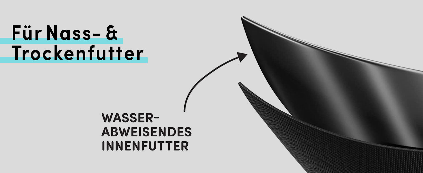 Futterbeutel mit einem wasserabweisendem Innenfutter.