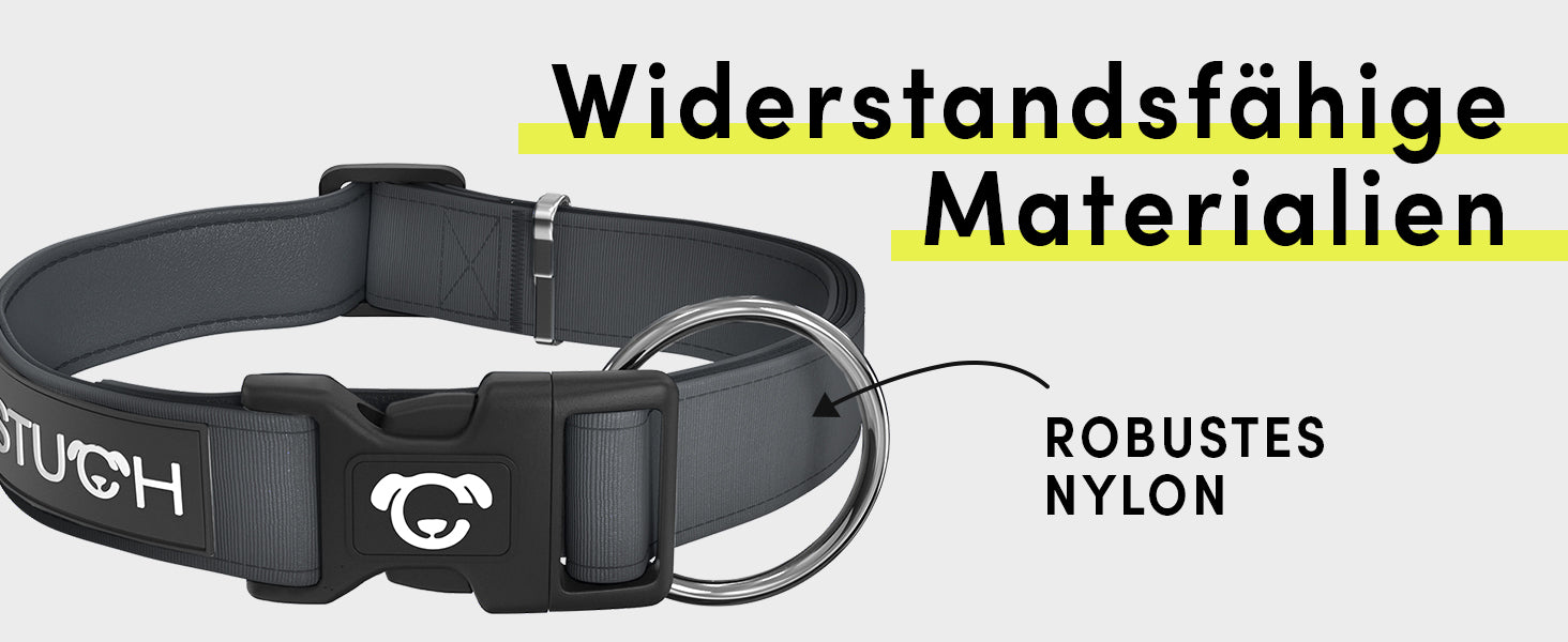 Beste Qualität der Hunde Halsung aus Nylon.