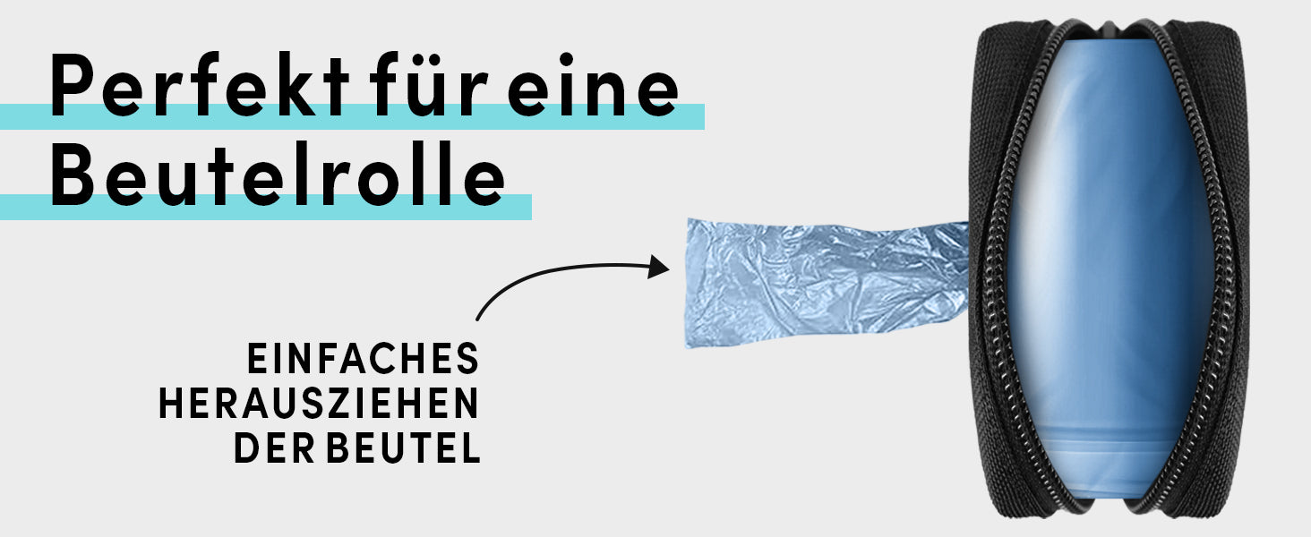 Die Perfekte Größe für einen Kotbeutel in der Tasche.