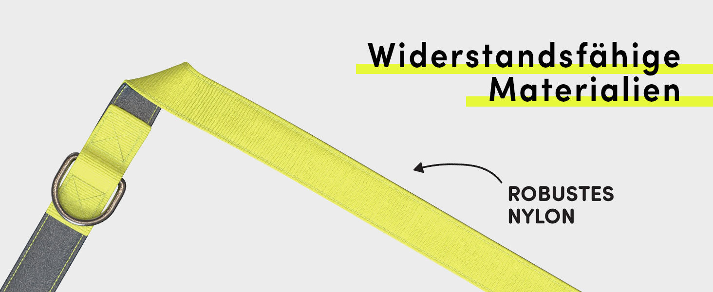 Robuste und hochwertige Hundeleine aus Nylongewebe. Sehr widerstandsfähig.