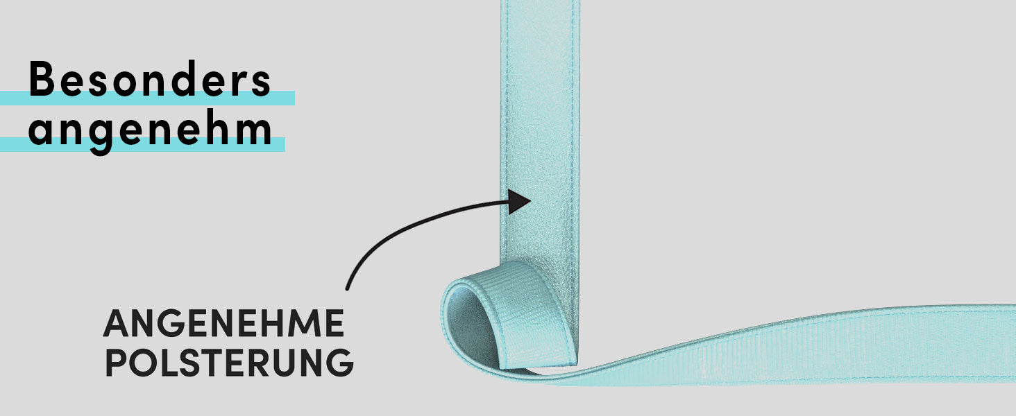 Gepolsterte Hundeleine mit angenehmer und weicher Polsterung. Super angenehm für die Handfläche.