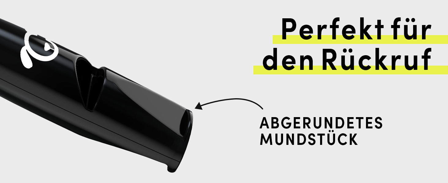 Abgerundetes Mundstück der Pfeife für Hunde