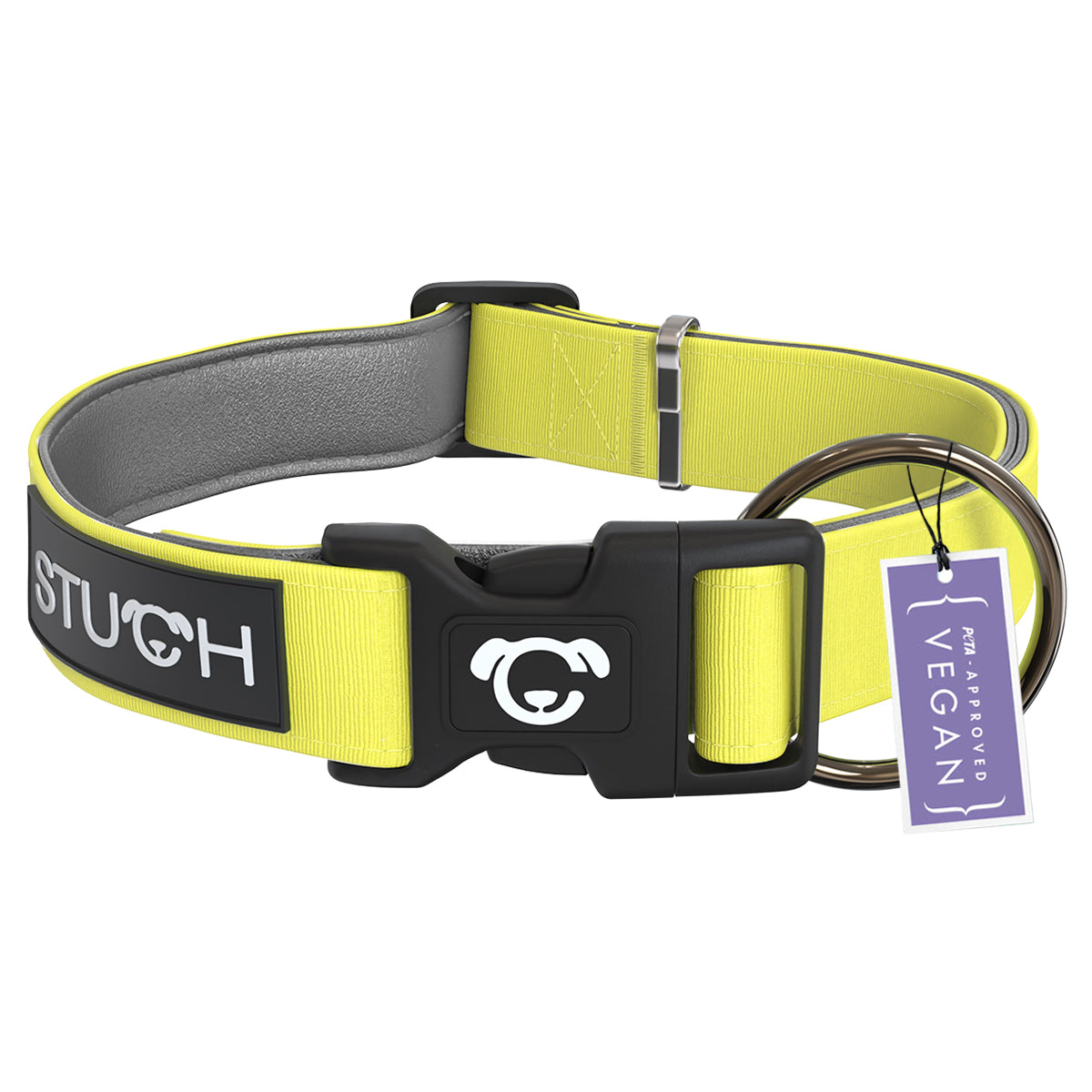 Halsbänder von STUCH mit angenehmer Polsterung in der Farbe Lime Gelb.