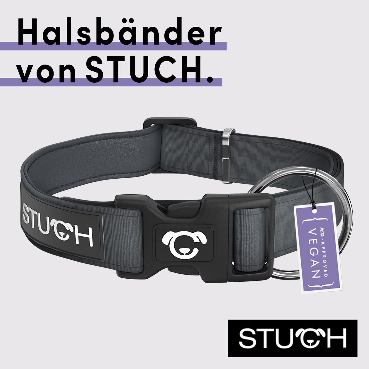 Halsband für Hunde mit Polsterung. Und mit Zugentlastung.