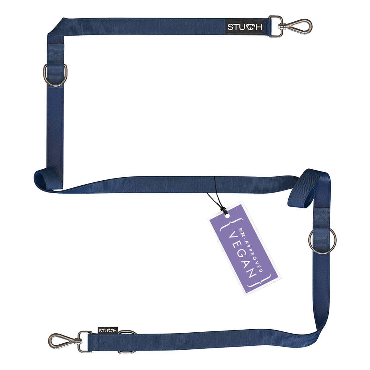 Vegane Hundeleine gepolstert in Dunkelblau Blau