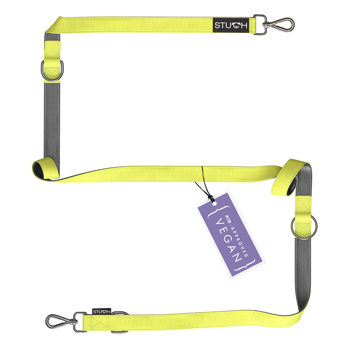 Gepolsterte Führleine aus Nylon in der Farbe Lime Gelb