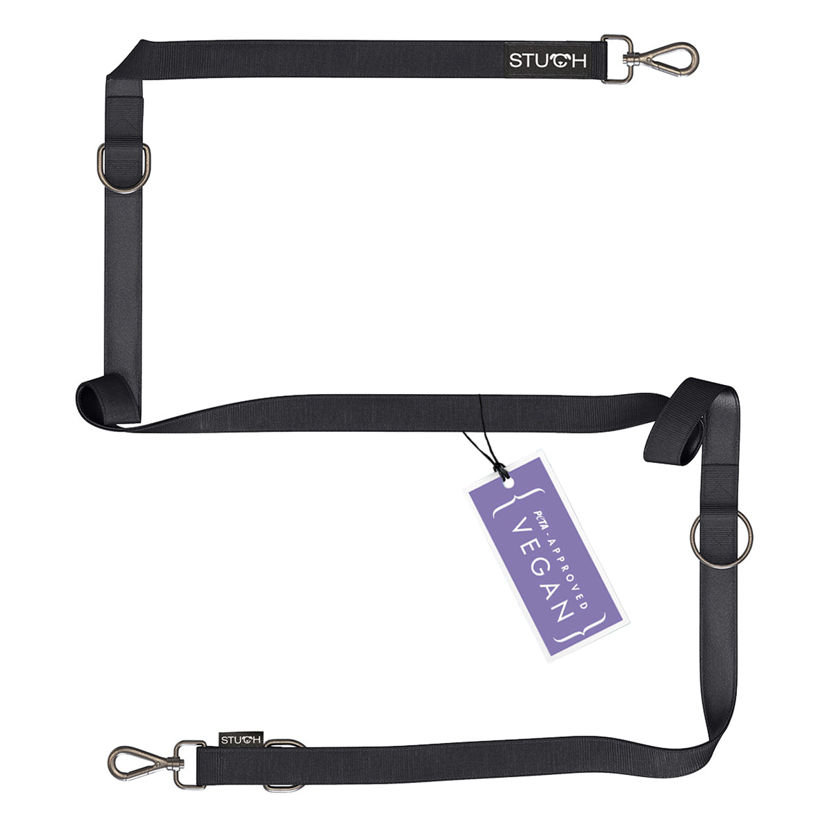 Vegane Hundeleine gepolstert in der Farbe Schwarz.