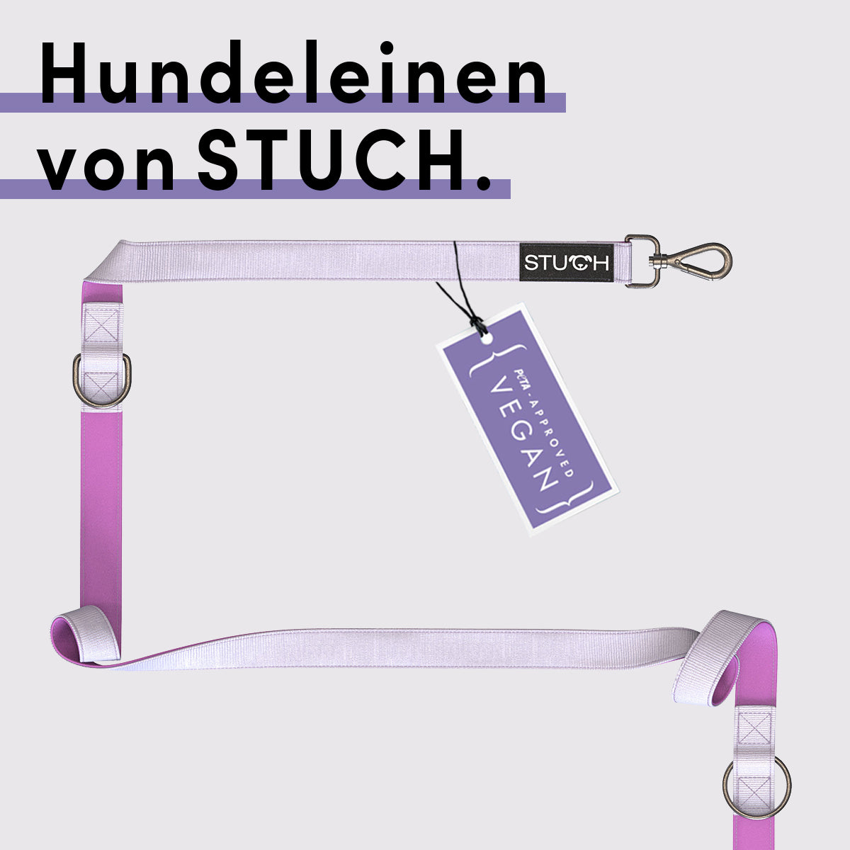 Vegane Hundeleine Gassigeh Leine in der Farbe Flieder