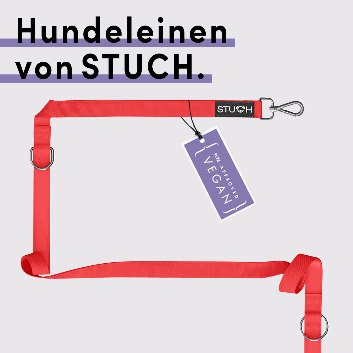 Hundeleinen gepolstert in der Farbe Rot.