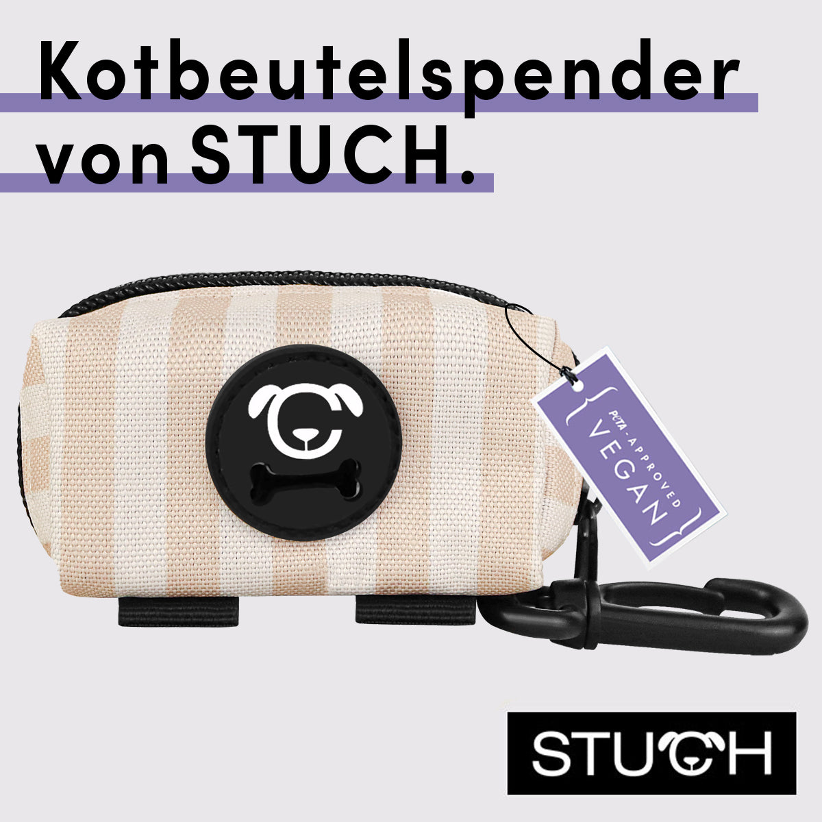Kotbeutelspender von STUCH mit Klettverschluss.