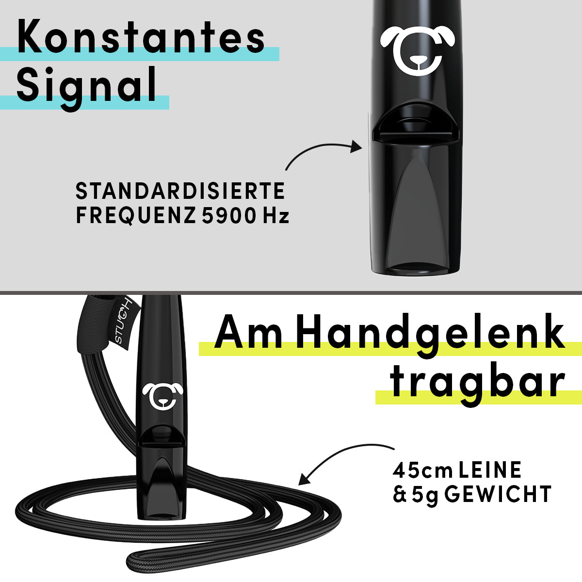 Genormte Frequenz für ein konstantes Signal und mit 45cm Leine